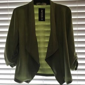 3/4 sleeve open front lime jacket